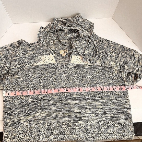 One World Pull Over Sweater Sz PL Kangaroo Pockets Hoodie Blue Long Sleeves - Picture 7 of 16